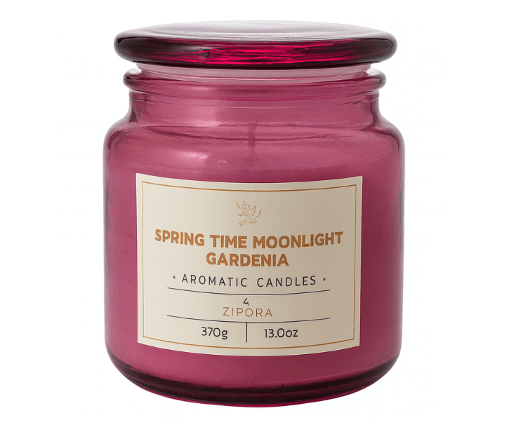 נר גרדניה בצנצנת ורודה | 370 גר'