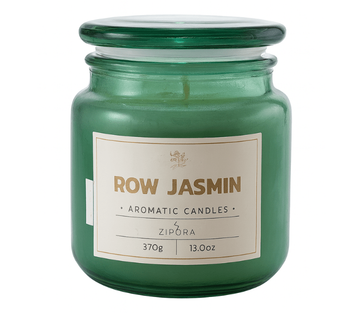 נר יסמין בצנצנת ירוקה | 370 גר'