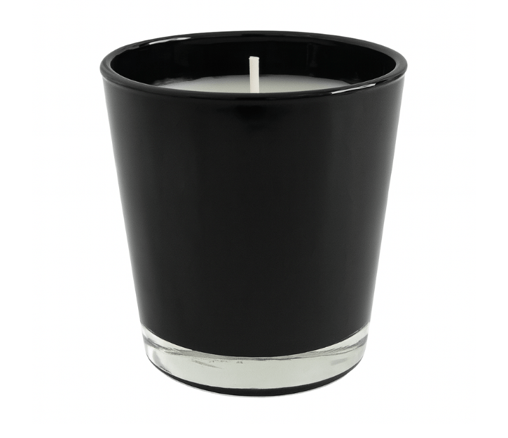 נר ריחני בכוס זכוכית שחורה | 8ס"מ קוטר